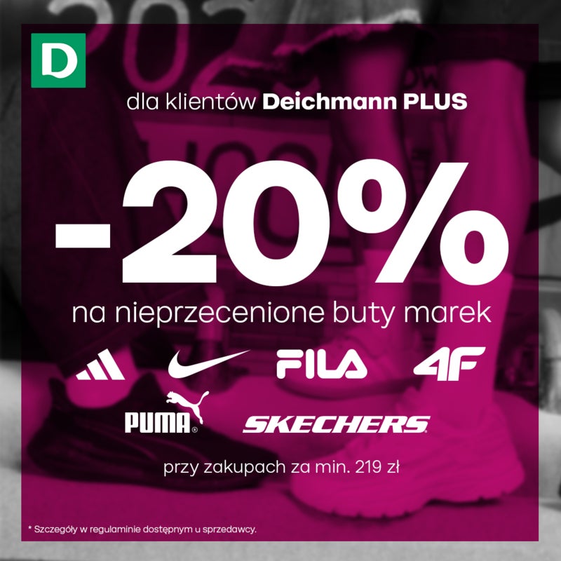 Wszystkie nieprzecenione buty markowe z rabatem 20%!